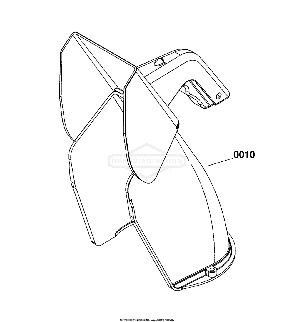 Chute Group Diagram and Parts List for 1697293-00 (1222EE)(2020) Briggs and Stratton Snow Blower